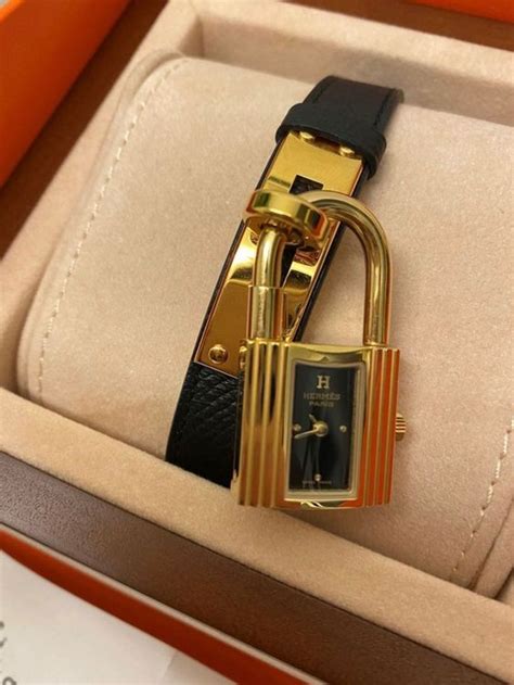 hermes kelly uhr gebraucht|Hermès Kelly [Near MINT] HERMES KELLY Watch Quartz Black .